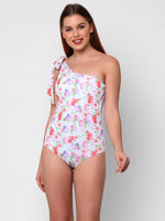 The BEach Company shop swimwear online -One Piece Swimwear- One Shoulder-Full Coverage-FloralPrinted- Very soft Fabric-Chlorine Resistant-UV Protective-Pilling Resistant-Shape Retention-Resistant to sun cream and oil-Perfect fit 