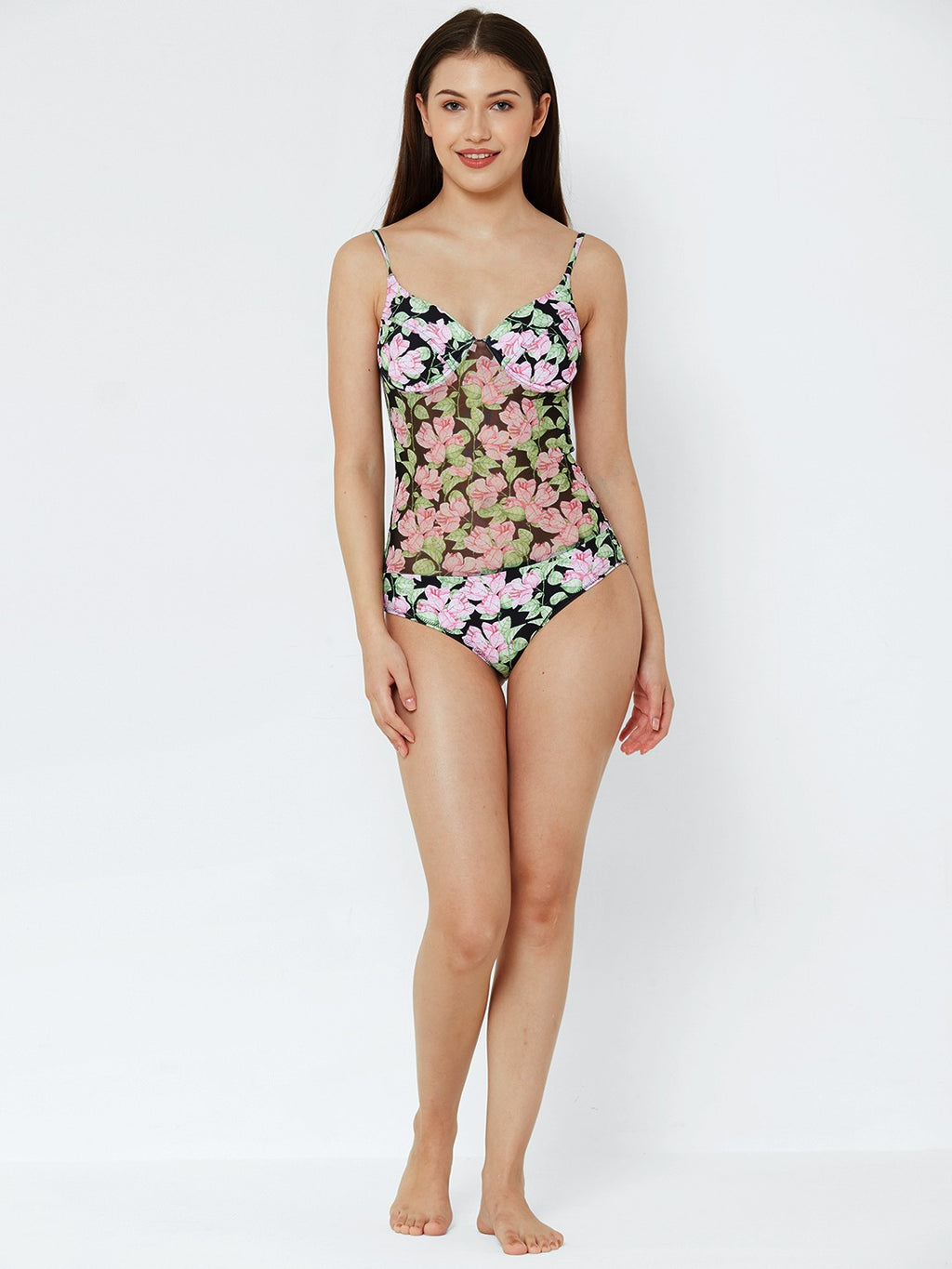 The Beach company online - One piece swimwear online - Printed swimwear - Moulded cups - thin shoulder straps - padded swimwear - classy swimwear - pool party ready swimwear - Tankini online - Monokini online 