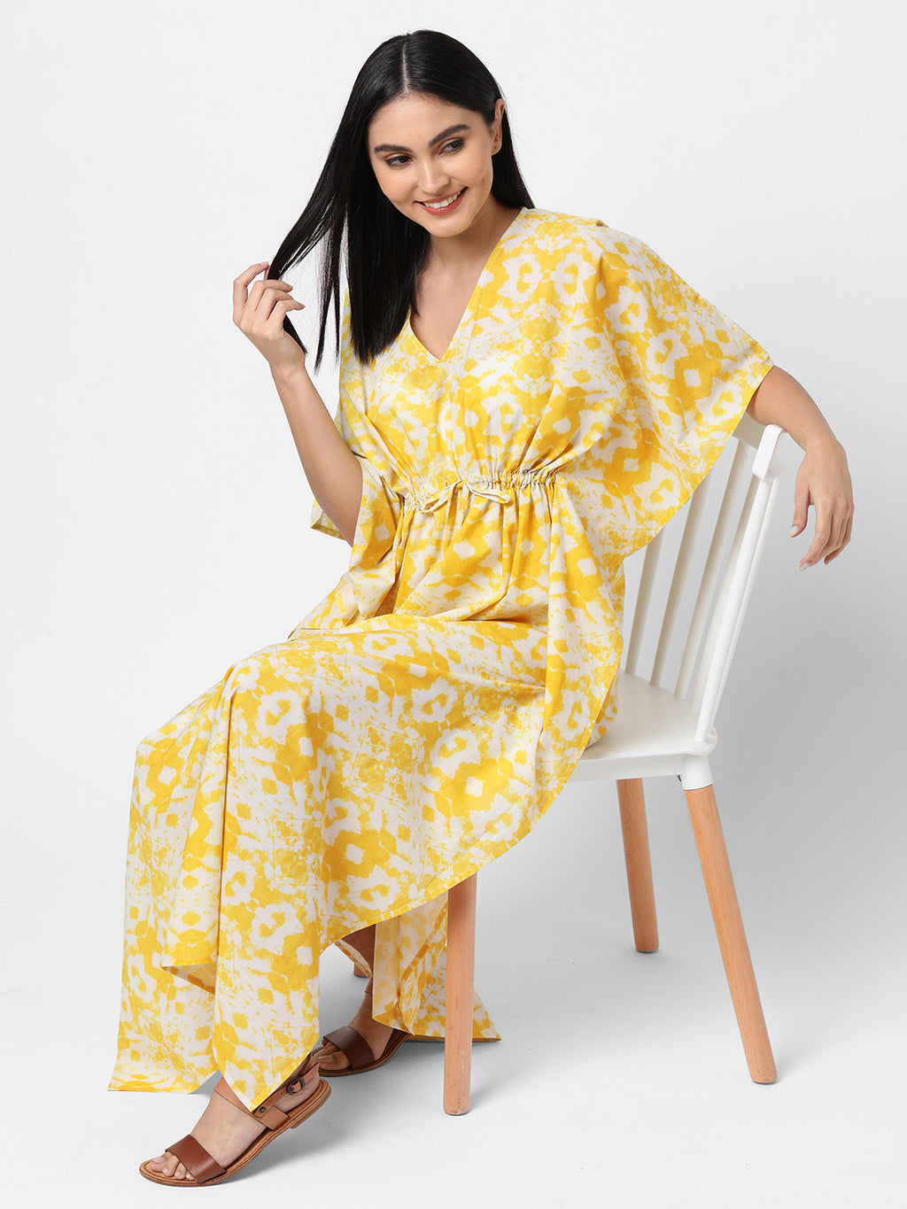 buy cheap fashion for goa beach wedding online india the beach company esha lal flowing cotton dresses tie dye sustainable yellow sundress summer trip Goa fashion stylish Beachwear party wear pool party beach side shop online India the beach company women dresses cute travel trip clothes cod free delivery maxi jumpsuit sarong made in India discount kaftan kurti 