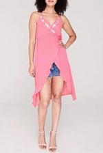 embroidered beach dress online india beachwear shopping pink wrap a I capri sundress bikini cover up fashion stylish Beachwear party wear pool party beach side shop online India the beach company women dresses cute travel trip clothes cod free delivery maxi jumpsuit sarong made in India discount kaftan kurti 