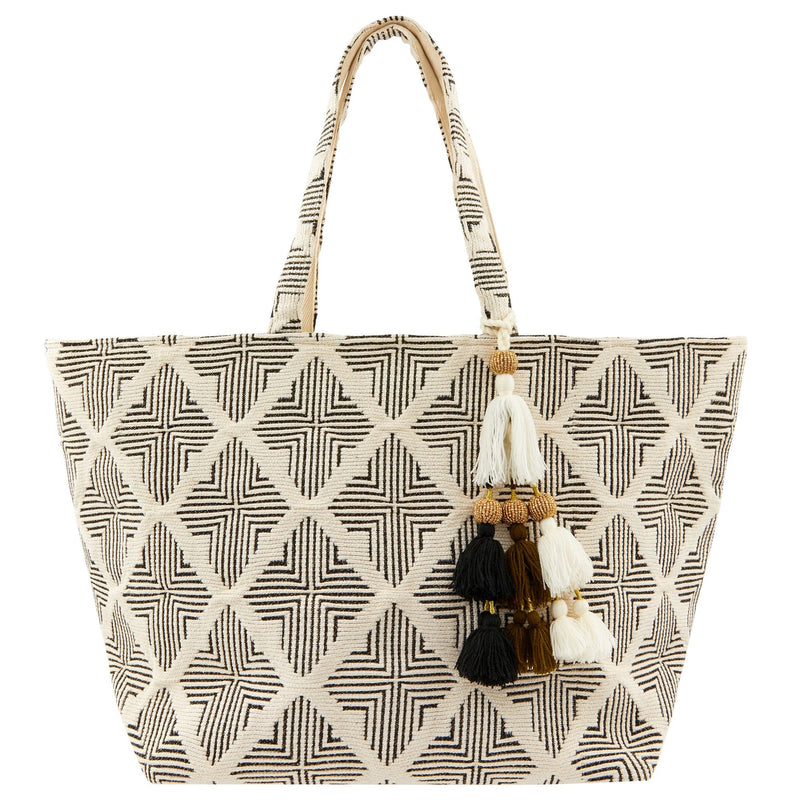Geo Woven Beach Tote