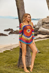 Rainbow Crochet Knitted Beach Cover Up