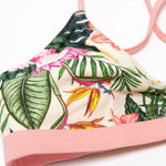 Leafy Crisscross Strappy Low Waist Bikini Set