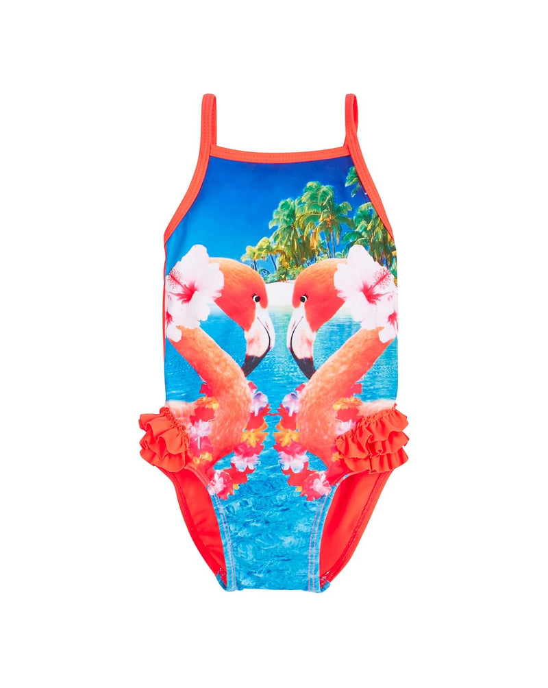 Girls Tropical Flamingo Swimsuit