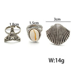 Sea Shell Mermaid Shape Ring 3Pcs/Set