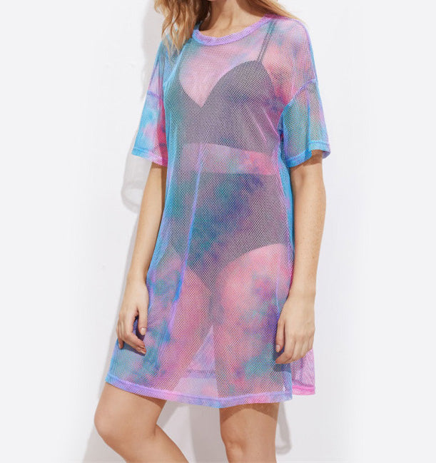 Color Splash Sheer Beach Cover Up