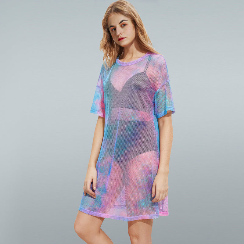 Color Splash Sheer Beach Cover Up