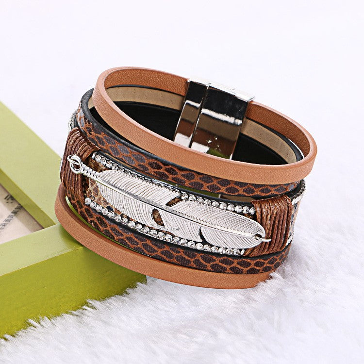 Multilayer Feather Bracelet