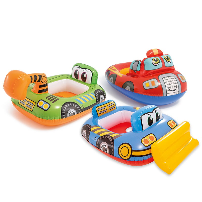 The Beach company online - pool riders - pool floats - car pool floats - red car pool float - green crane pool float - Blue car pool float - pool safety riders 