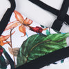 Leafy Crisscross Strappy Low Waist Bikini Set