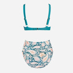 Paisley Scalloped High Waist Bikini Set