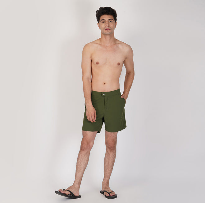 The Beach Company India - online swimsuit shop - Buy green swim shorts for men online