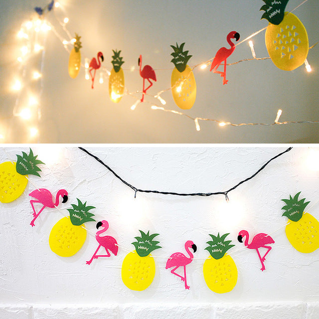 Tropical Flamingo Pineapple Garland