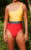 Germany - Color Block One Shoulder Swimsuit