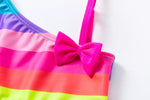 Rainbow One Shoulder Hipster Bikini Set