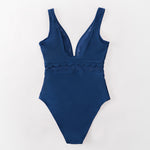 Blue Mesh V-neck Monokini