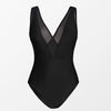 Mesh V-neck Backless One Piece