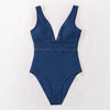 Blue Mesh V-neck Monokini