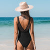 Mesh V-neck Backless One Piece