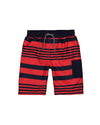 The Beach Company India - Buy printed swim shorts online - kids swimwear - boys swimming shorts - swimming costume for young boys - Navy And Red Stripe Swim Shorts