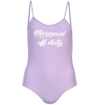 Scoop Back Slogan Swimsuit