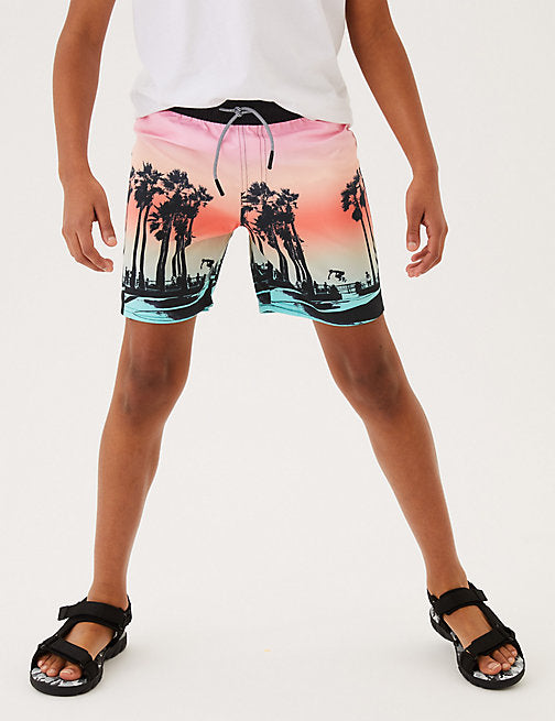 The Beach Company India - buy Kids swimwear - Boys swim shorts - Palm Print Mini Me Swim Shorts - swimming shorts for young boys