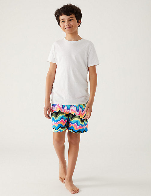 The Beach Company - Buy boy swimwear online - Holographic Print Swim Shorts - swimming shorts for pre teens - boys swim shorts - printed swimwear for young boys