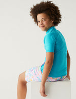 Buy Boys swimming costumes online - Blue rash Tshirt for Boys - Shop Best Rashguard for boys at The Beach Company