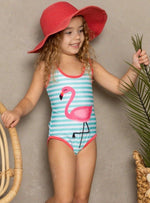 The Beach Company India - SHop girls swimwear online - Stand Tall & Be Fabulous Flamingo Swimsuit for young girls - buy girls swimsuits in india