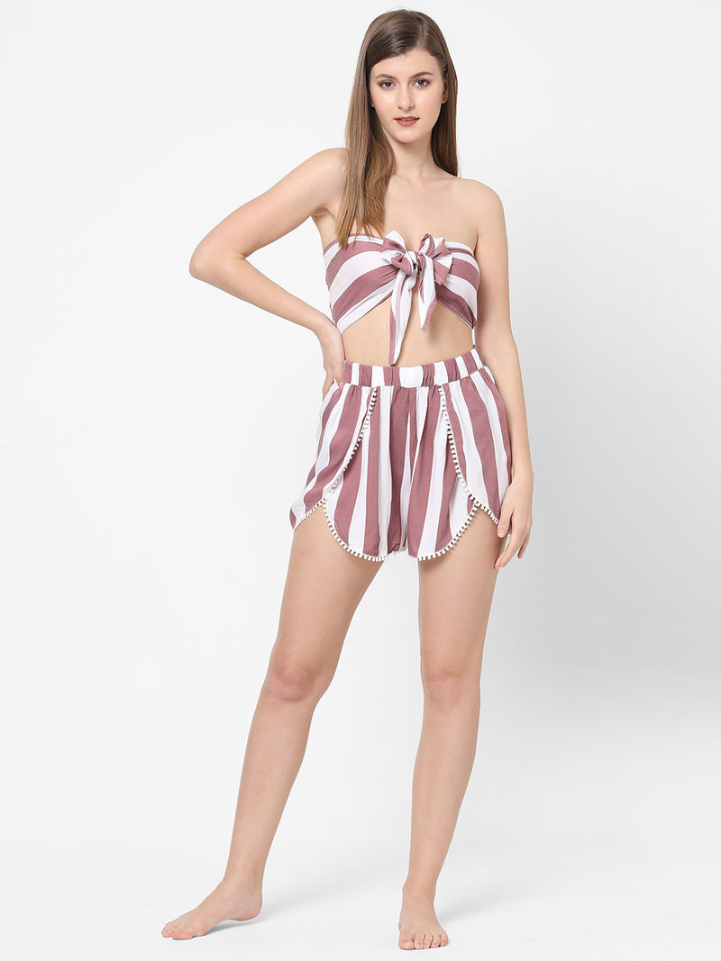 Striped Co-Ord Bandeau Set