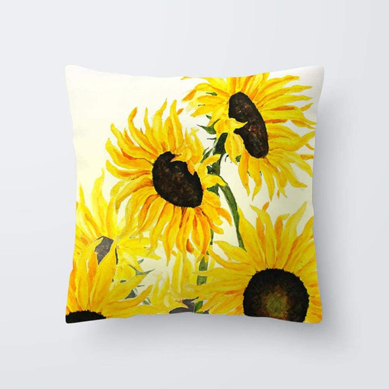 Sunflower Print Cushion Cover