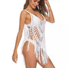 Curved Hem Crochet Fringe Cover Up