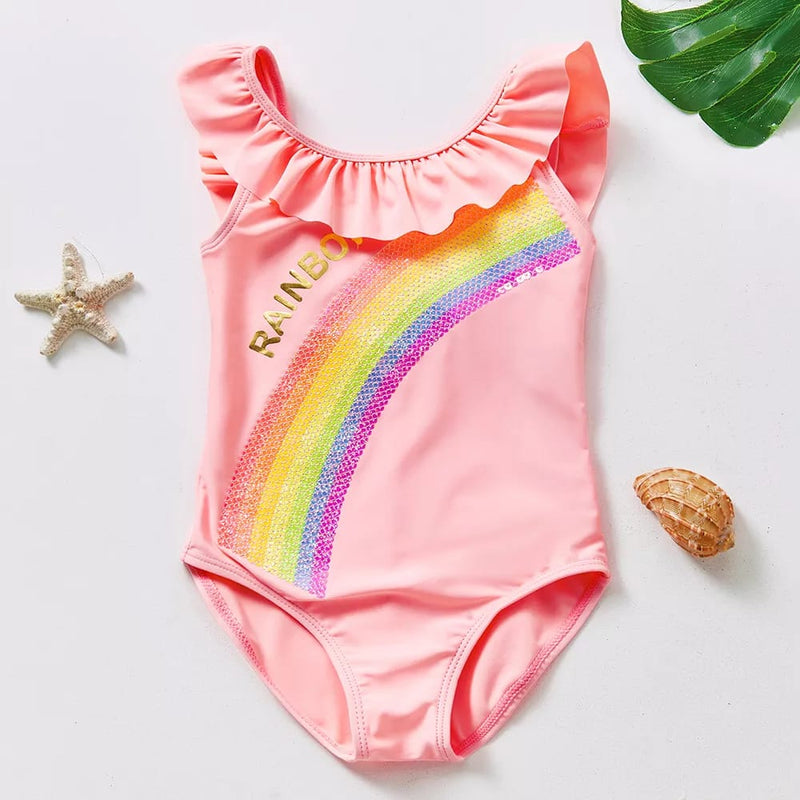Shooting Rainbow Sequin Swimsuit