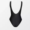 Black Mesh Panel Scoop Back Swimsuit