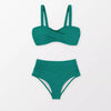 Emerald Crisscross Plus Size High Waist Bikini Set