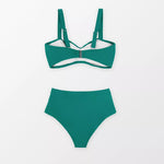 Emerald Crisscross Plus Size High Waist Bikini Set