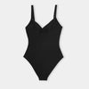Black Mesh Wrap Front Cutout Swimsuit