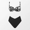 Retro Underwired Plus Size High Waist Bikini Set