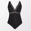 Plus Size V Neck Mesh Hollow Backless One-Piece