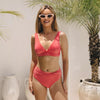 Shine Bright Lurex V-Neck Bralette & Twist-Front Bikini Set