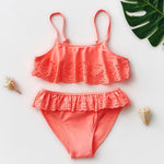 Flounced Cutwork Bikini Set