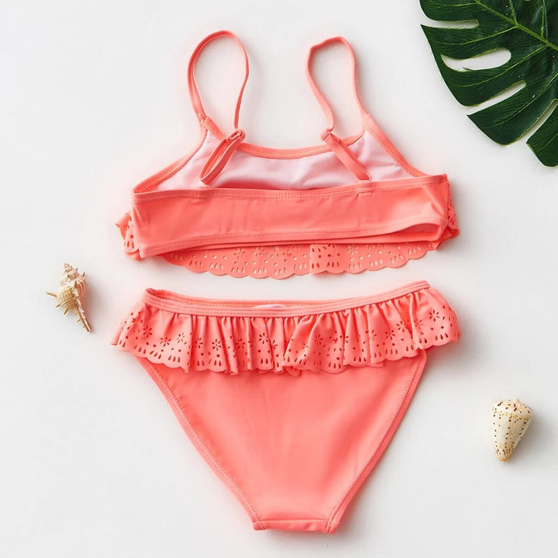 Flounced Cutwork Bikini Set