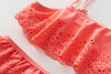 Flounced Cutwork Bikini Set