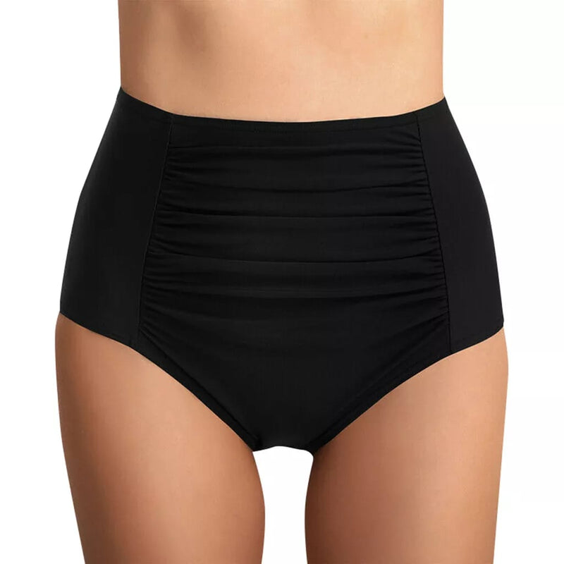 Center Ruched High Waist Bikini Bottom