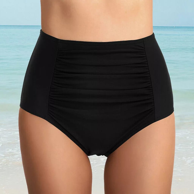 Center Ruched High Waist Bikini Bottom