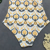 Baroque Print High Neck Swimsuit