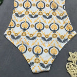 Baroque Print High Neck Swimsuit