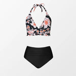 Floral V-Neck Knotted Set