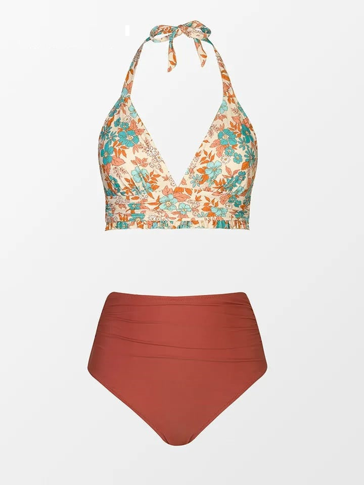 Bikini Sets For Older Women UK Two Piece Swimsuits High Waisted Top