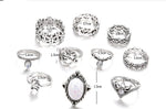 Exquisite Hollow Flowers Ring Set